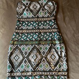 Body central sequin dress. Size M. Zipper closure, built in bra